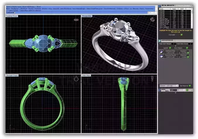 Silver 3 Stone Ring 7