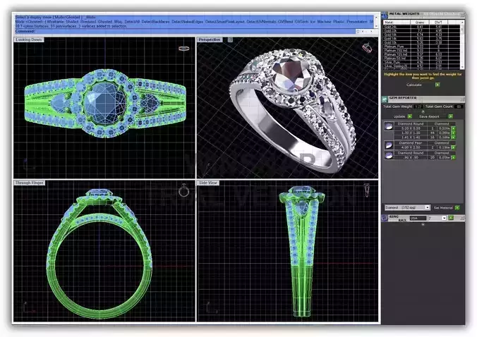 Round Halo Ring With Diamonds 5