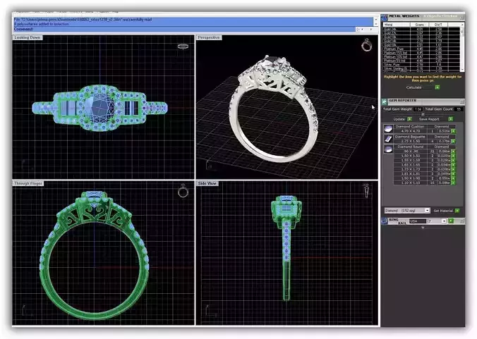 Squircle Shaped Halo Ring With Diamonds