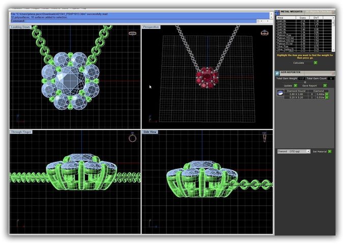 Flower Shaped Pendant With Gemstones 3D print model