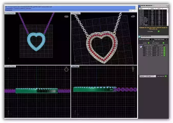 Heart Shaped Pendant With Gem