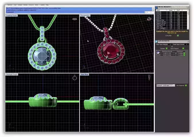 Round Shaped Halo Pendant With Gemstones
