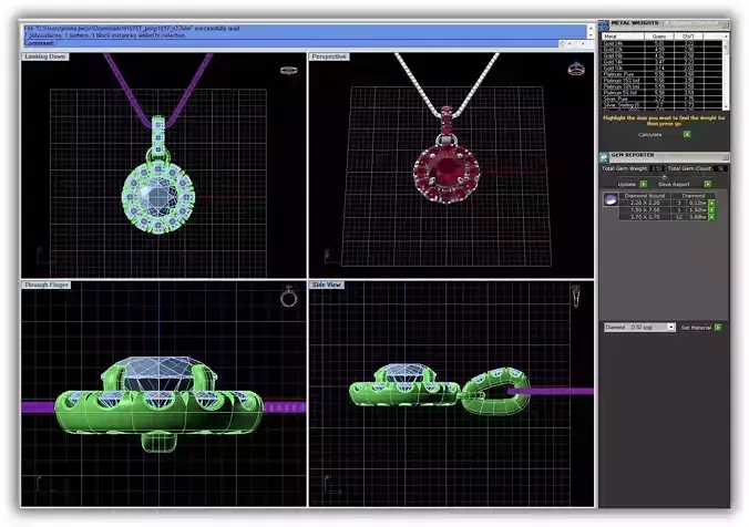 Round Shaped Halo Pendant With Gemstones 1