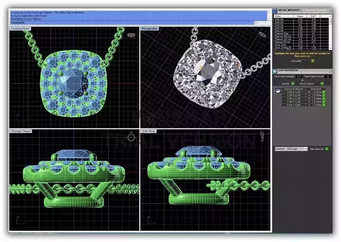 Squircle Shaped Halo Pendant With Diamonds