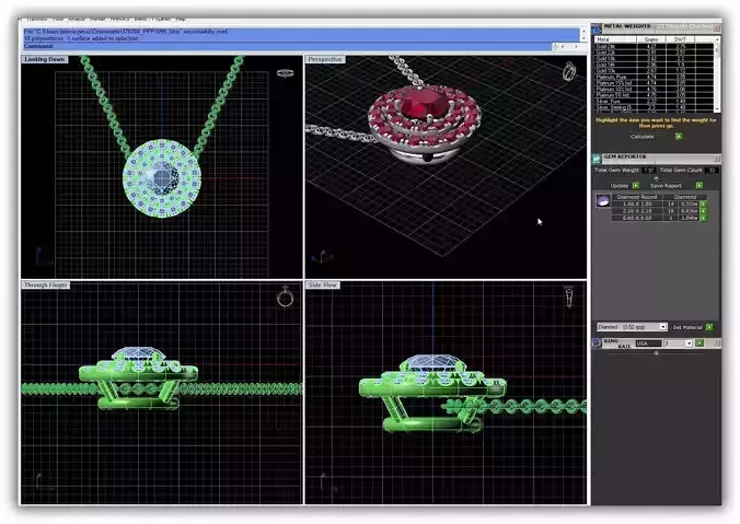 Round Shaped Halo Pendant With Gemstones 3