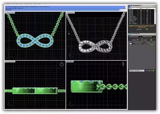 Infinity Loop Shaped Pendant With Diamonds