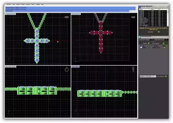 Crucifix Pendant With Gemstones
