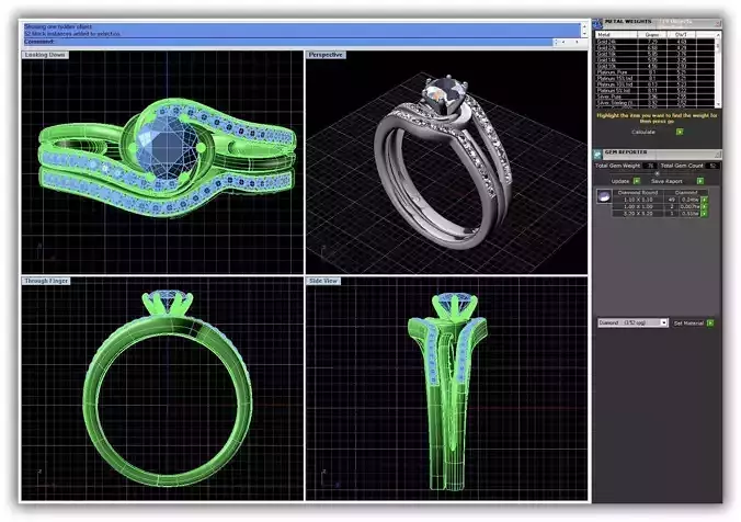 Swirl Couple Rings With Diamonds