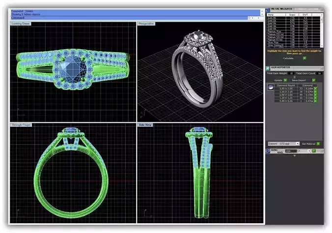 Square Halo Couple Rings With Diamonds 2