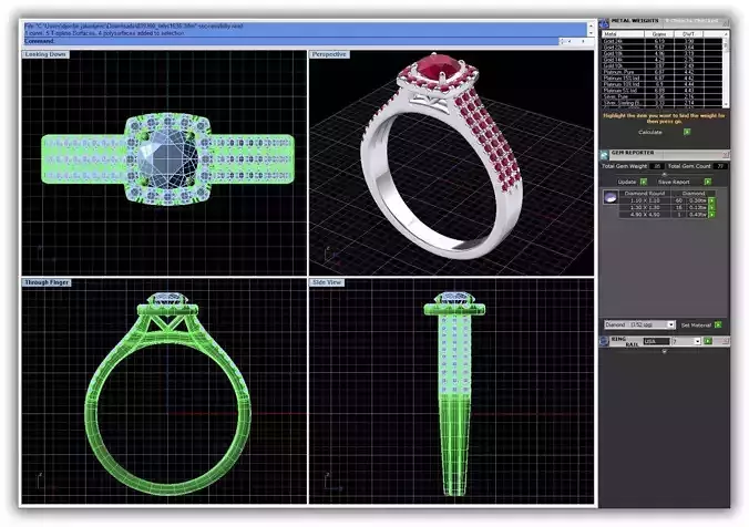 Square Halo Ring With Gemstones 3