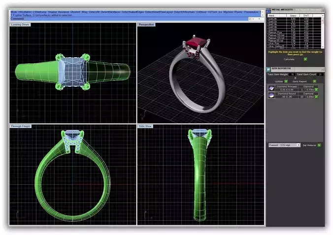 Princess Cut Engagement Ring With Gemstones 3