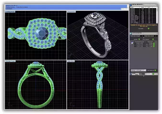 Twisted Squircle Halo Ring With Diamonds 2