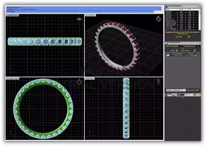 Eternity Ring With Gemstones 6 3D print model