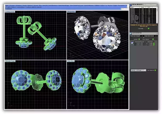 Round Halo Ear Studs With Diamonds