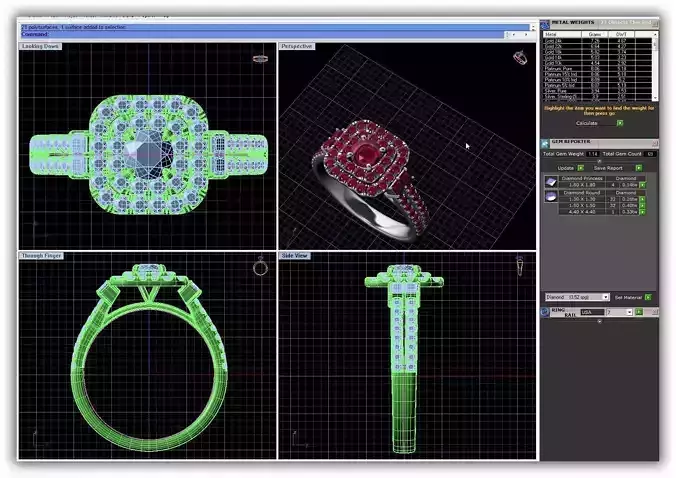 Squircle Shaped Halo Ring With Gemstones 5