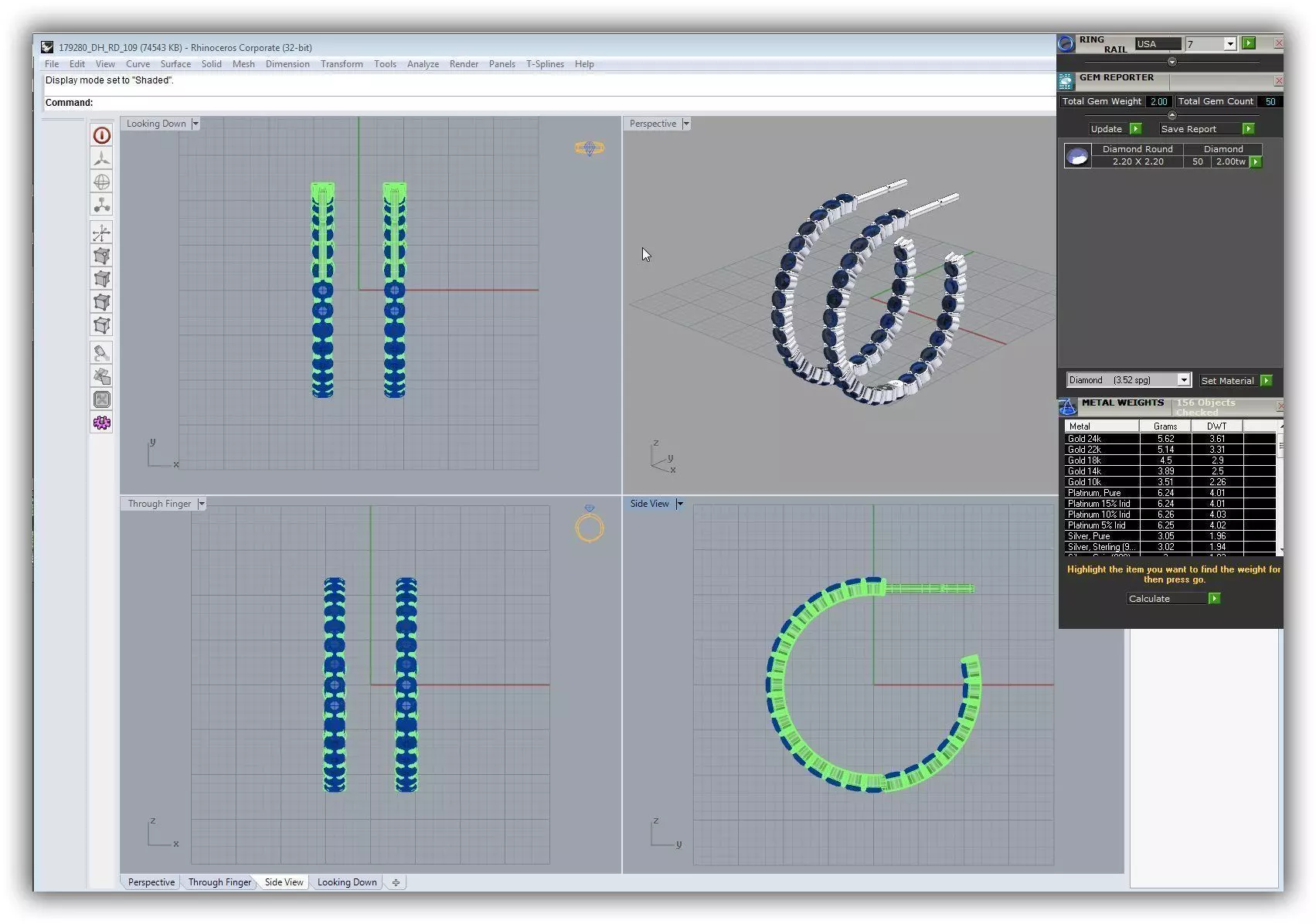 Earrings With Sapphire 3D print model_0