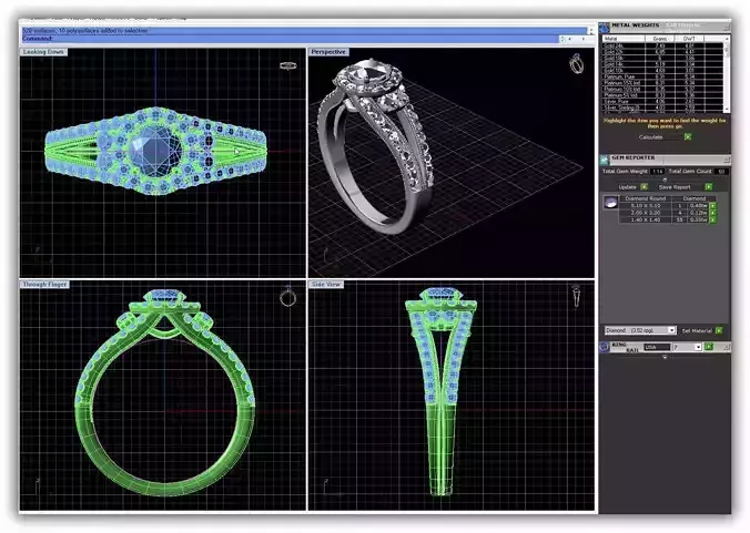 Round Halo Silver Ring With Diamonds