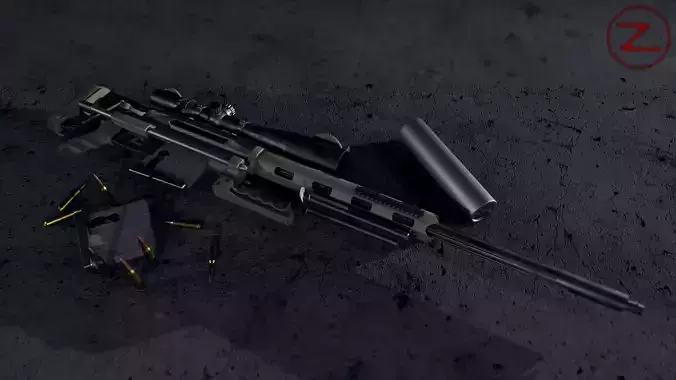 CheyTac M200 Intervention Low-poly 3D model