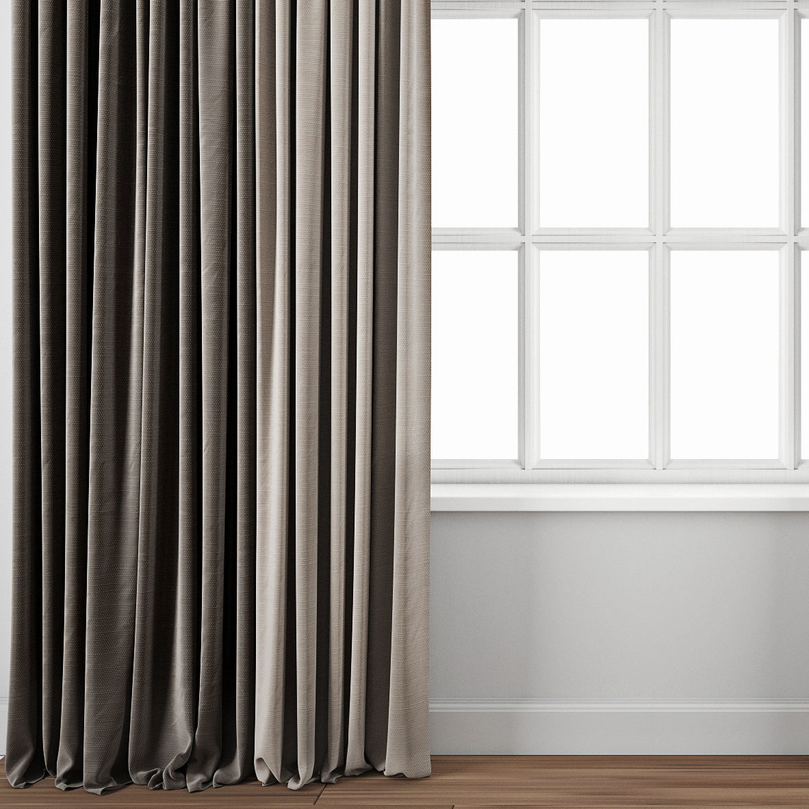 Curtain 104 with window 3D model_2