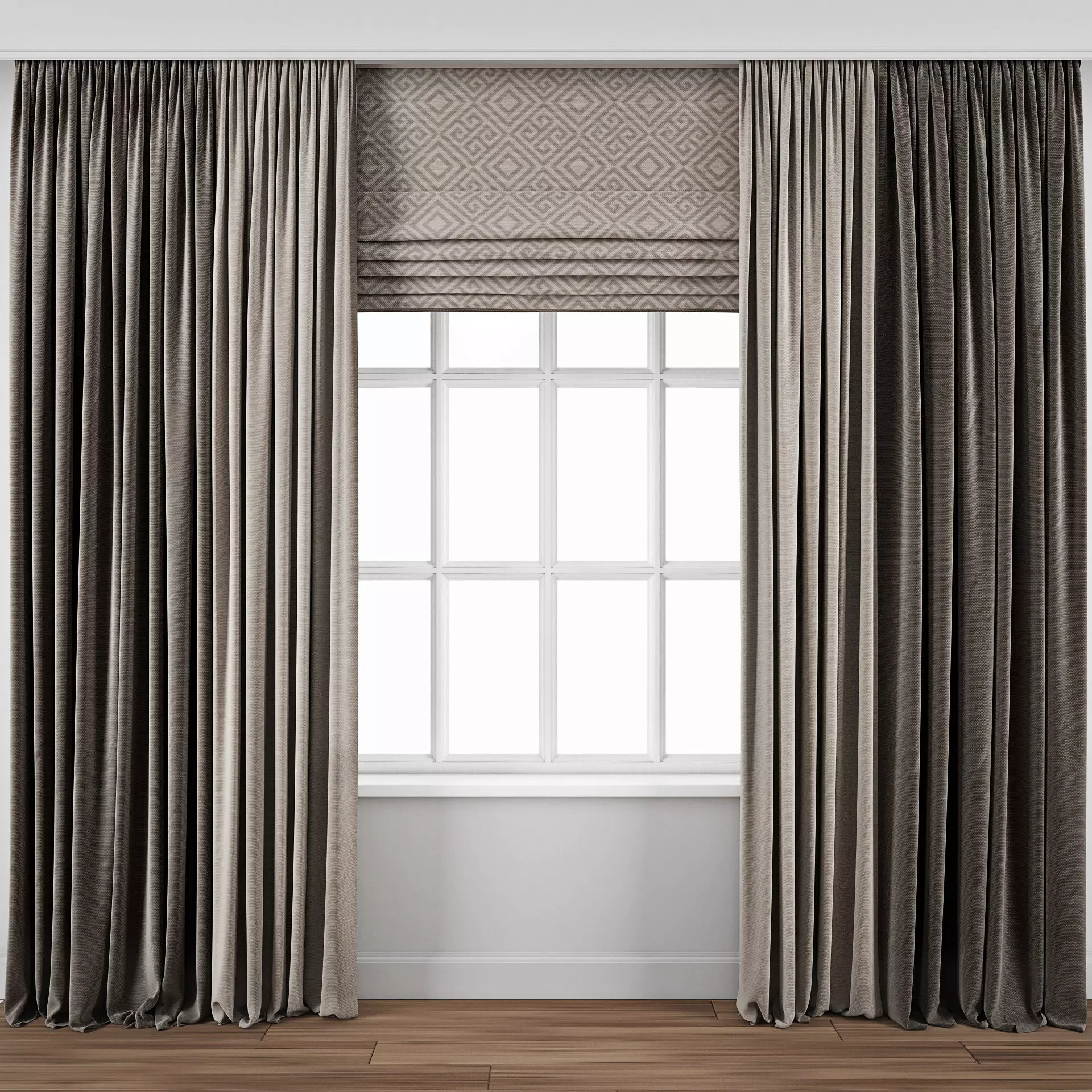 Curtain 104 with window 3D model_0