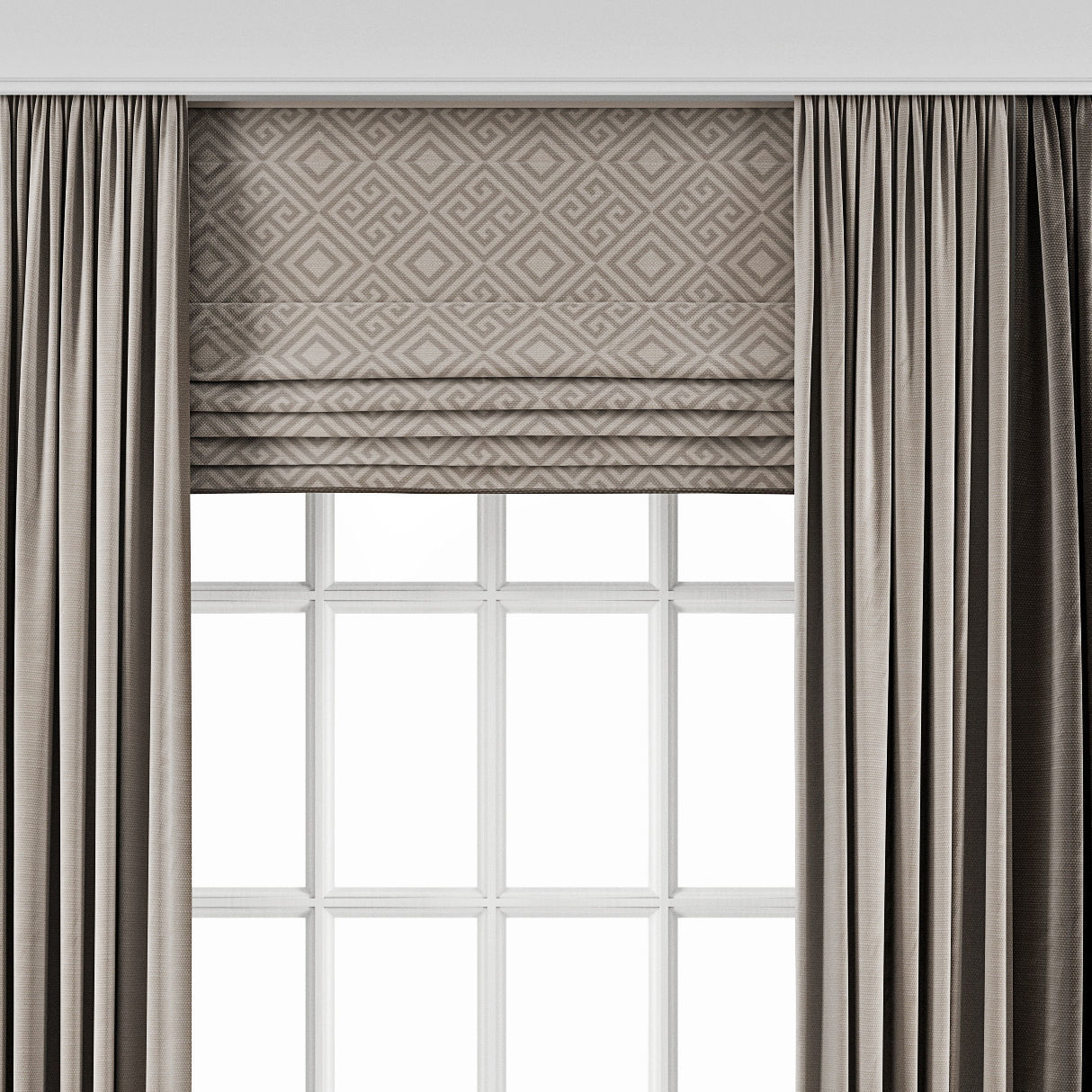 Curtain 104 with window 3D model_3