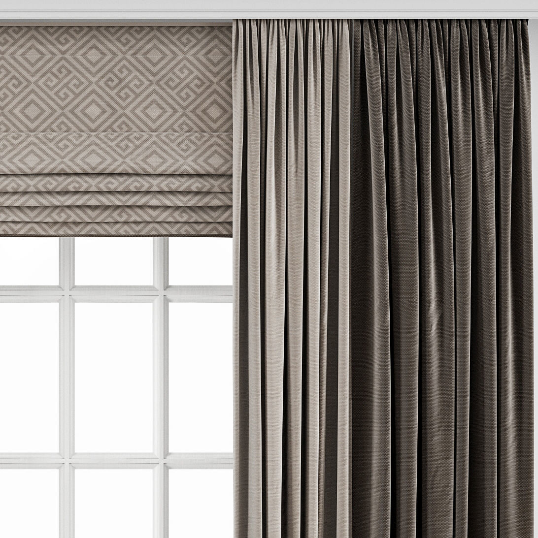 Curtain 104 with window 3D model_4
