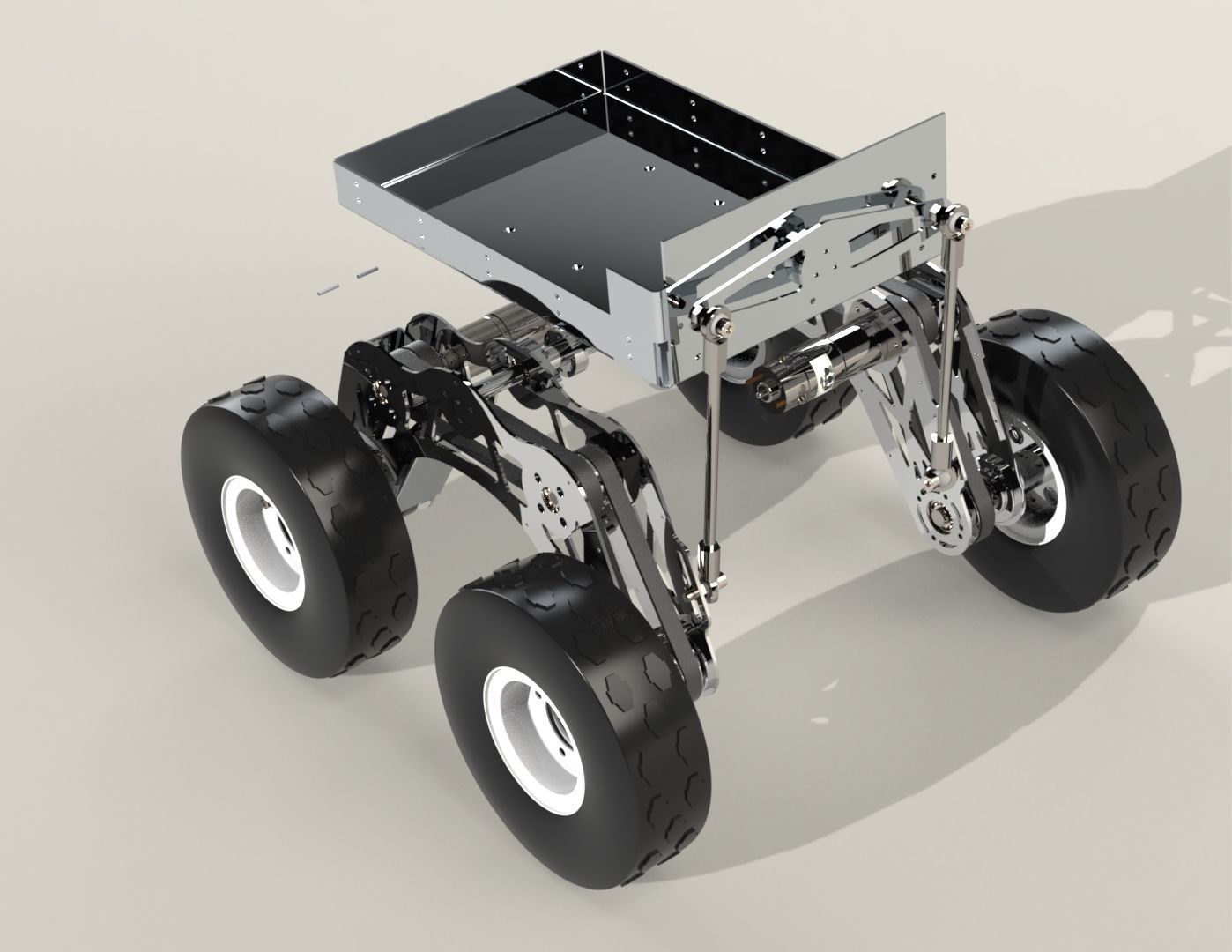 Robot 4 Wheels Drive 3D model_12