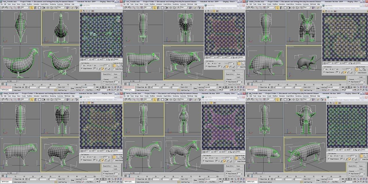 farm animals Low-poly 3D model_10