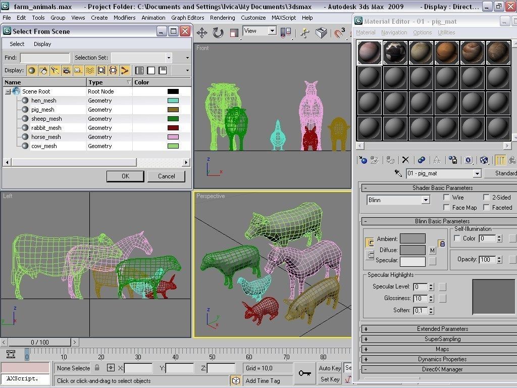 farm animals Low-poly 3D model_4