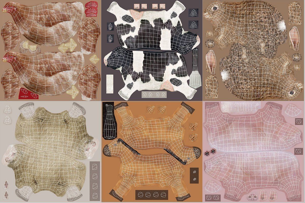 farm animals Low-poly 3D model_11