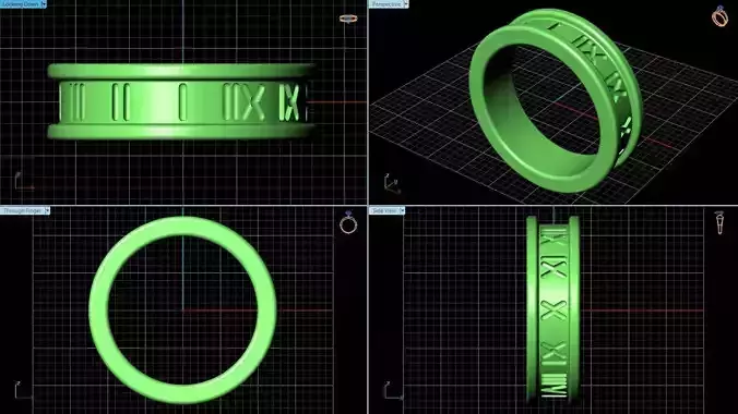 Ring With Roman Numeric Text 3D print model