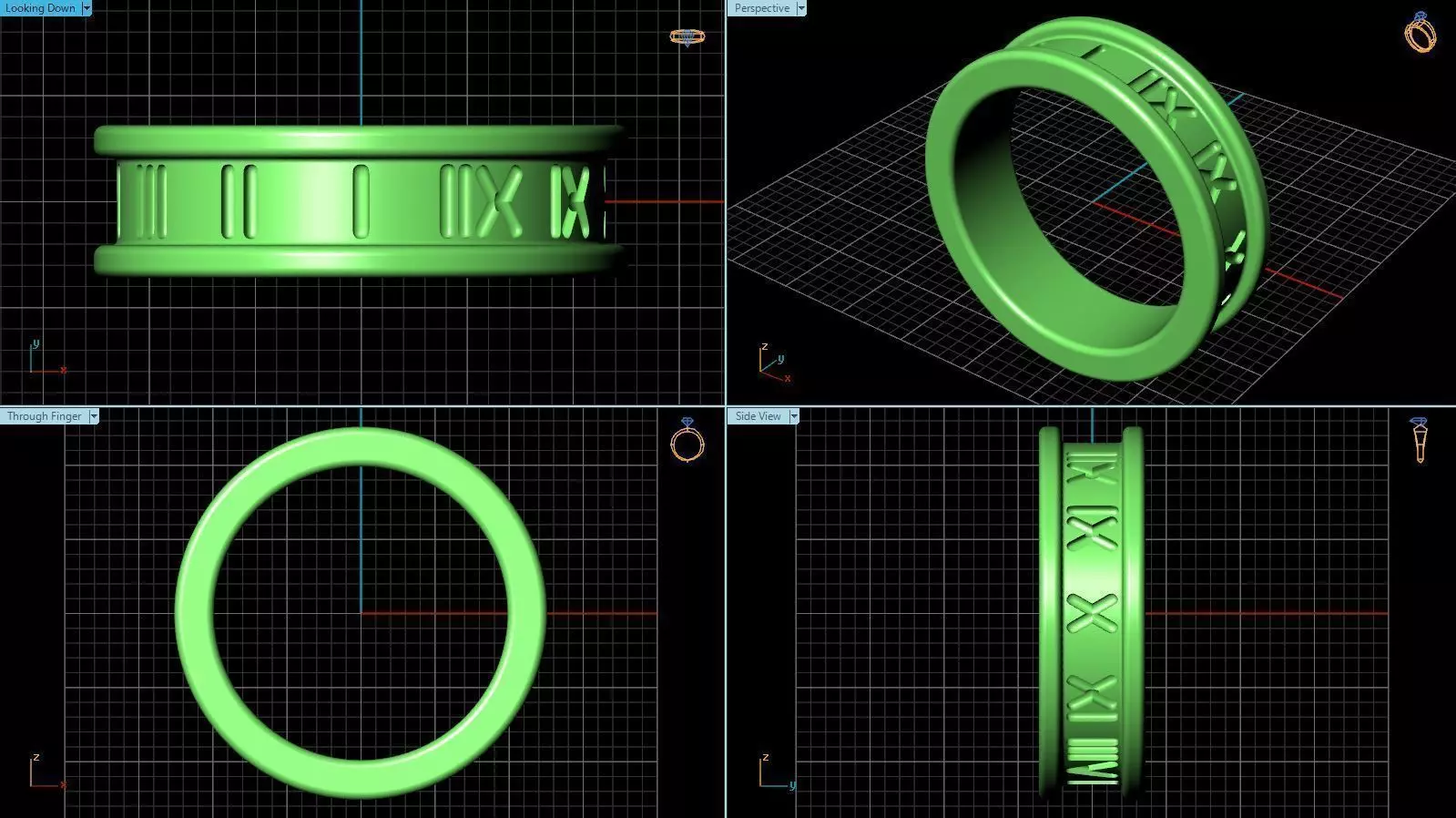Ring With Roman Numeric Text 3D print model_0
