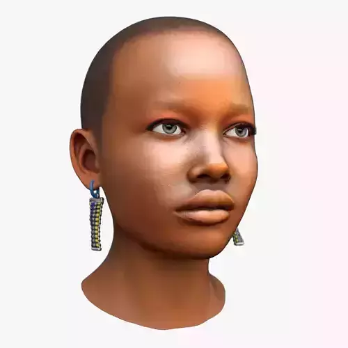 African Woman Head Game Ready