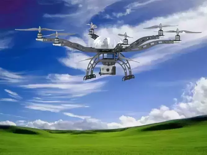 Hexacopter Carbon-Fiber Free 3D model