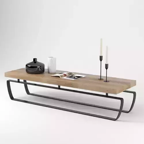 Sofa Table Saint Moritz with decoration - Alpine style