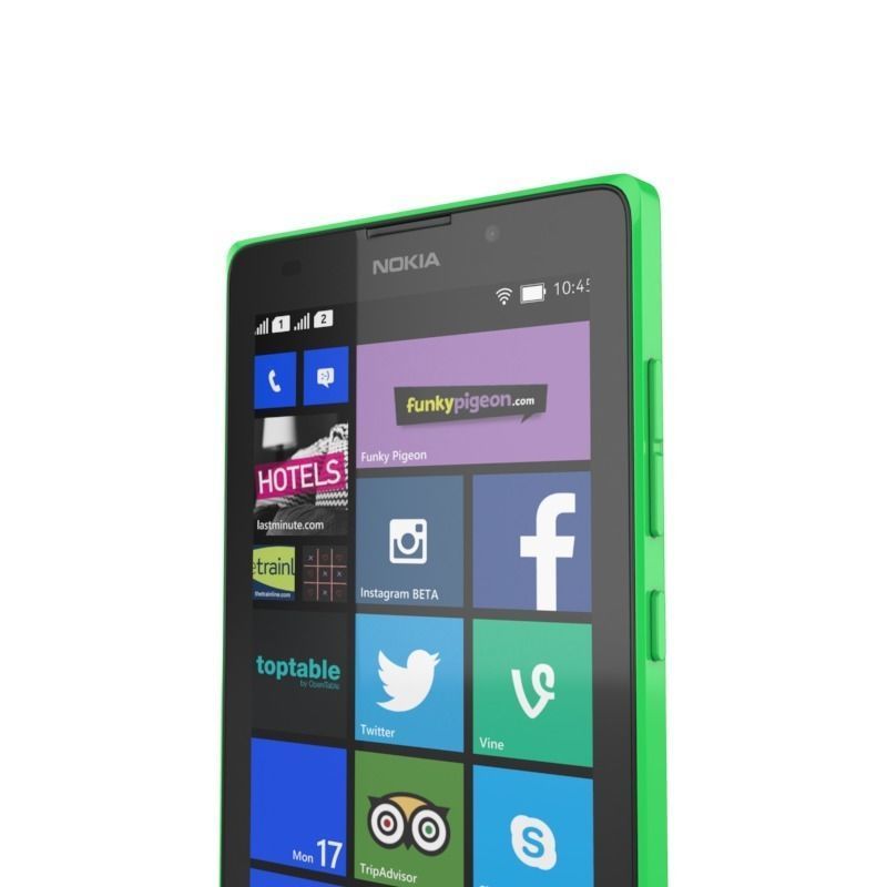 NOKIA XL GSM MOBILE PHONE DUAL SIM GREEN 3D model_8