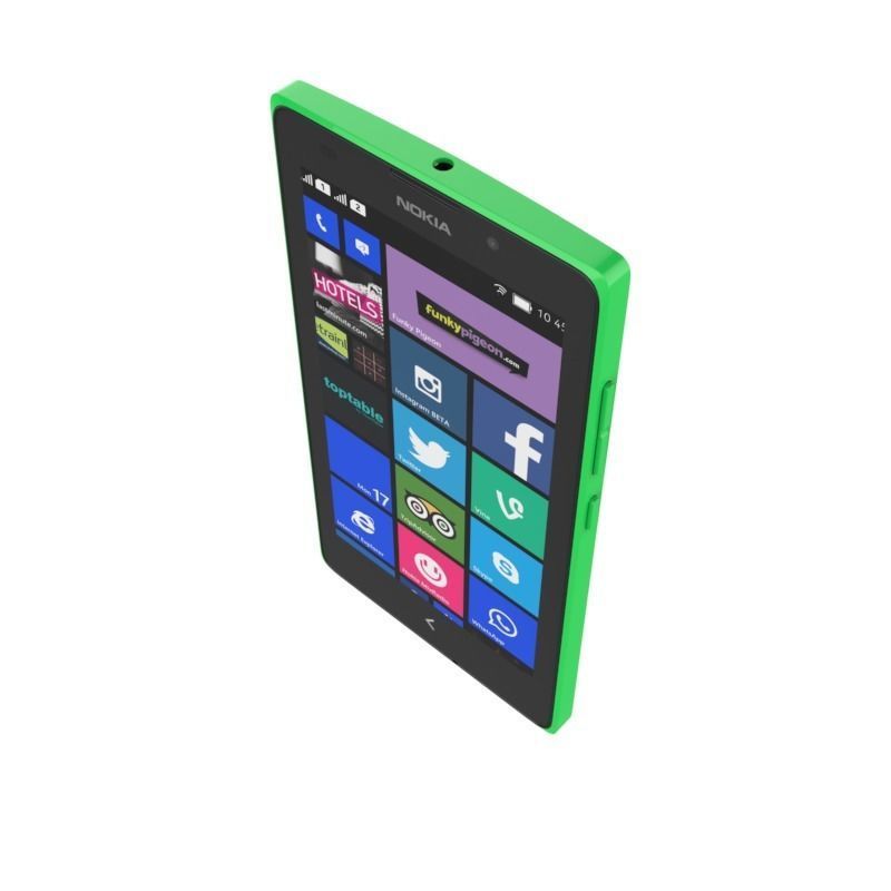NOKIA XL GSM MOBILE PHONE DUAL SIM GREEN 3D model_4