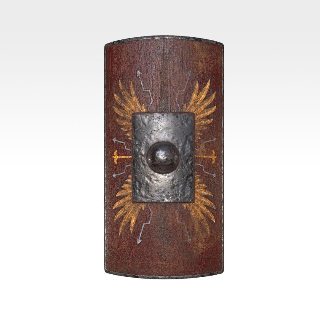Scutum Shield Low-poly 3D model_1