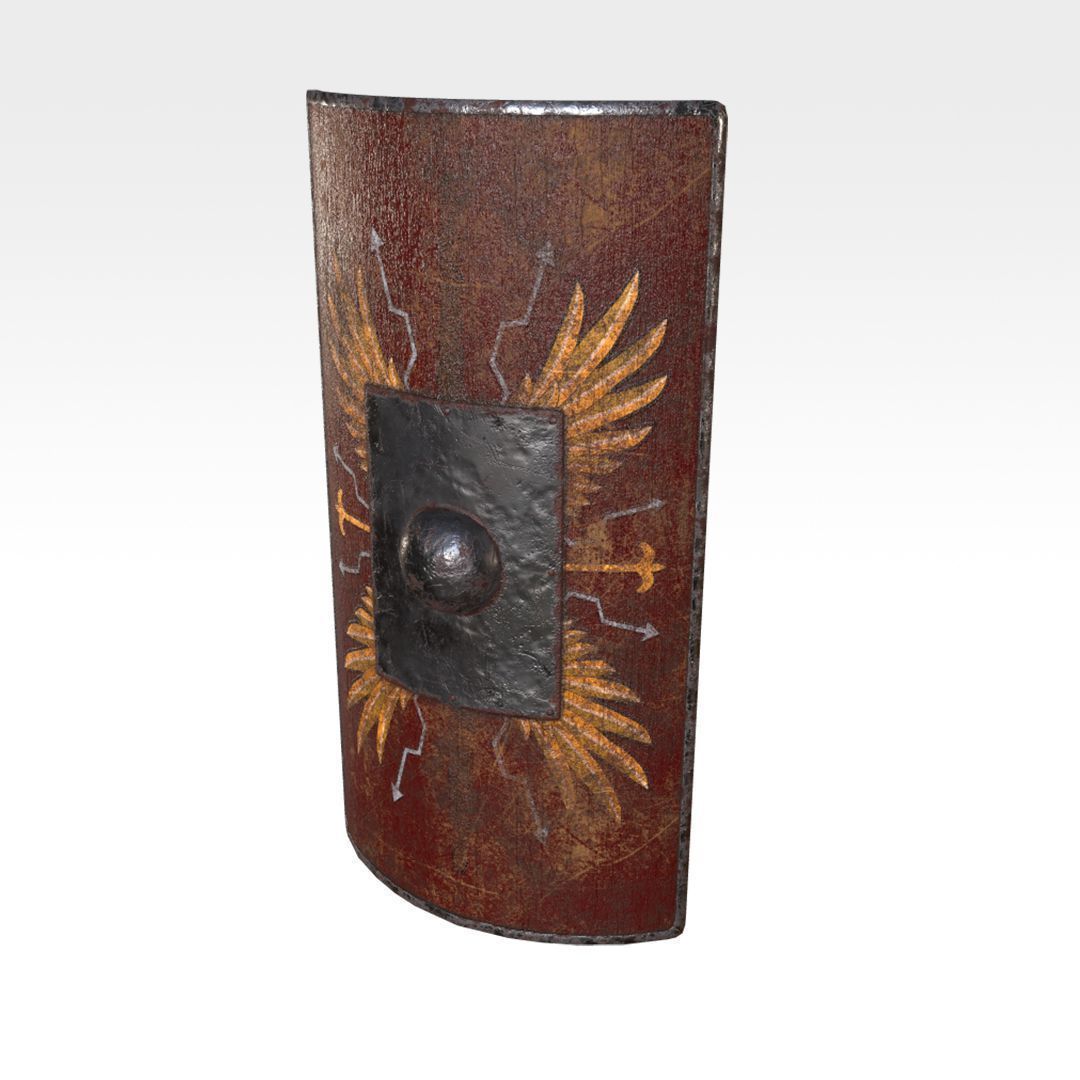 Scutum Shield Low-poly 3D model_4