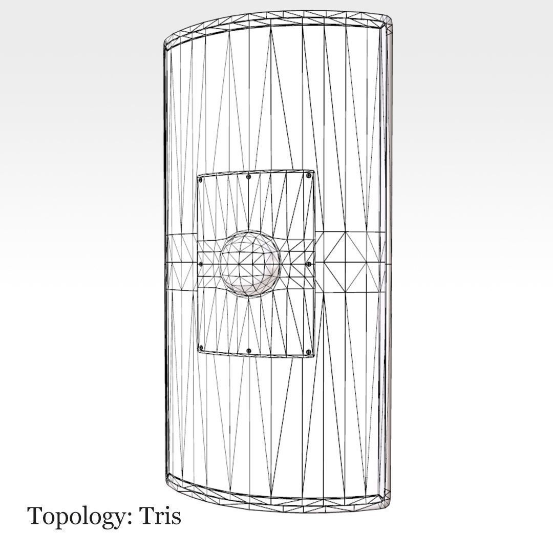Scutum Shield Low-poly 3D model_7
