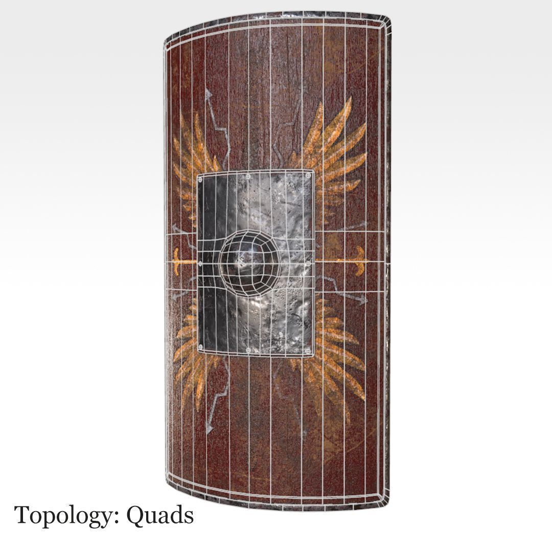 Scutum Shield Low-poly 3D model_8