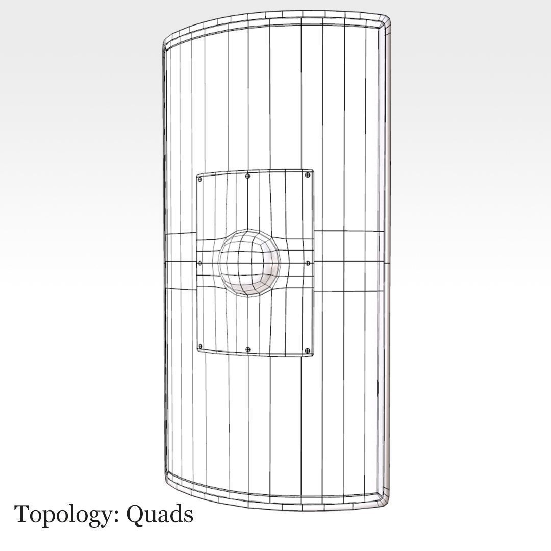 Scutum Shield Low-poly 3D model_9