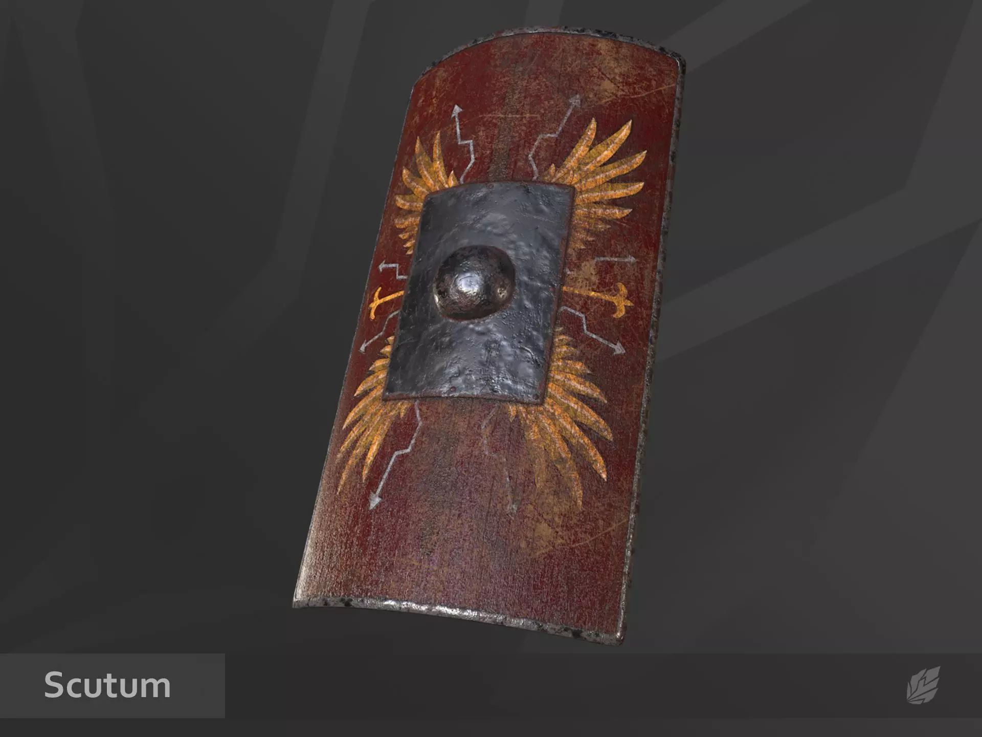 Scutum Shield Low-poly 3D model_0