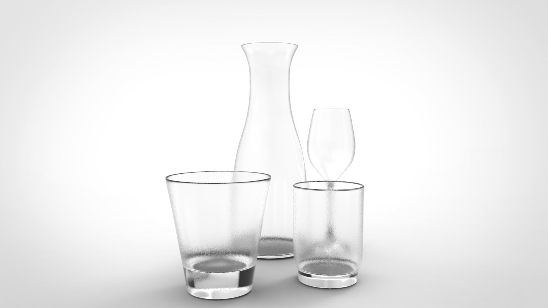 4 collection of glasses 3D model_1