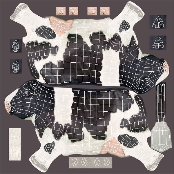 cow holstein Low-poly 3D model_7