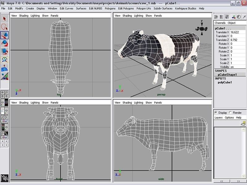 cow holstein Low-poly 3D model_5