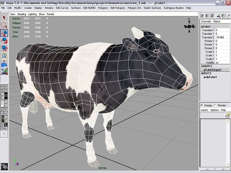 cow holstein Low-poly 3D model_4