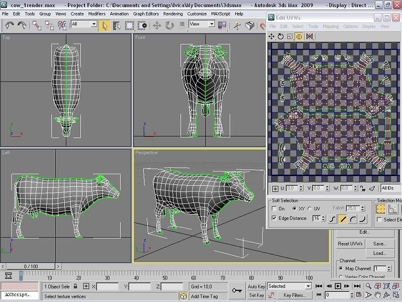 cow holstein Low-poly 3D model_6