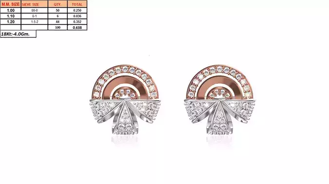 Multi Metal Earrings With Diamonds