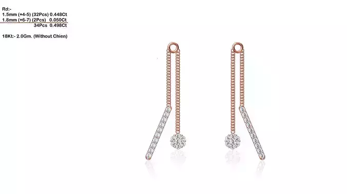 Rose Gold Drop Earrings With Diamonds 1